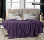 Utopia Bedding 100% Cotton Thermal Blanket Soft - Plum / Twin view 1