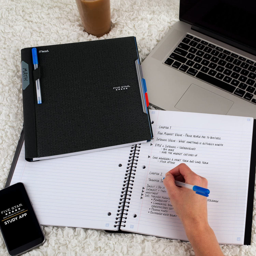 Five Star Advance Spiral Notebook + Study App - Black view 7