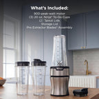 Ninja Nutri-Plus Personal Blender, 900PW, (3) 20oz Cups, Silver, BN301 (additional view 6)