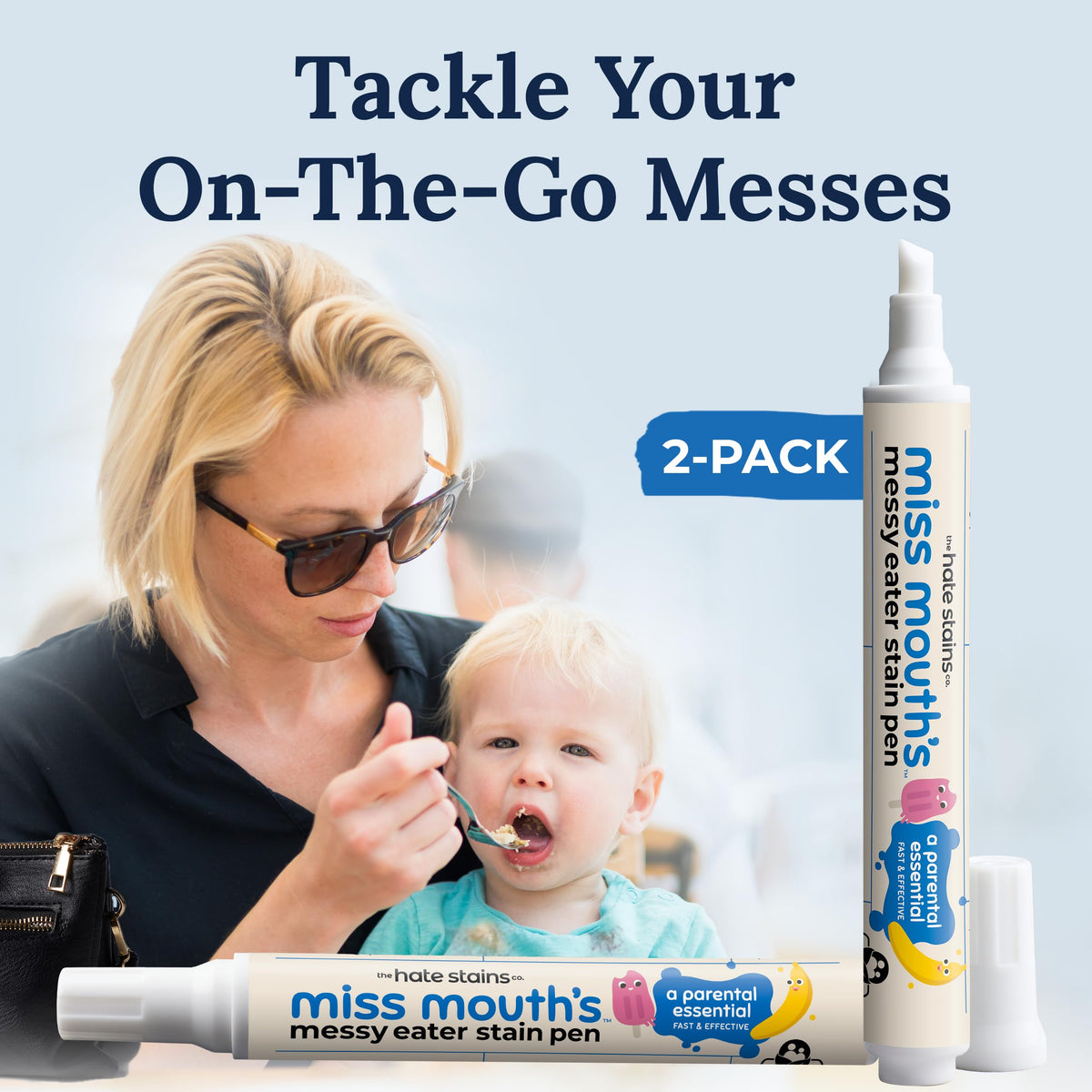 Miss Mouth's Messy Eater Stain Remover Pen, On-The-Go Travel, – 2 Pack (THS-HHS-STNRVPN-2P)