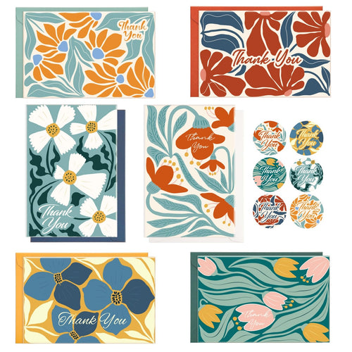 24 Pack Thank You Cards with Envelopes, 4x6 Inch Thank You Card Bulk