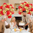 60pcs 12inch Confetti Balloons - Red Gold view 4