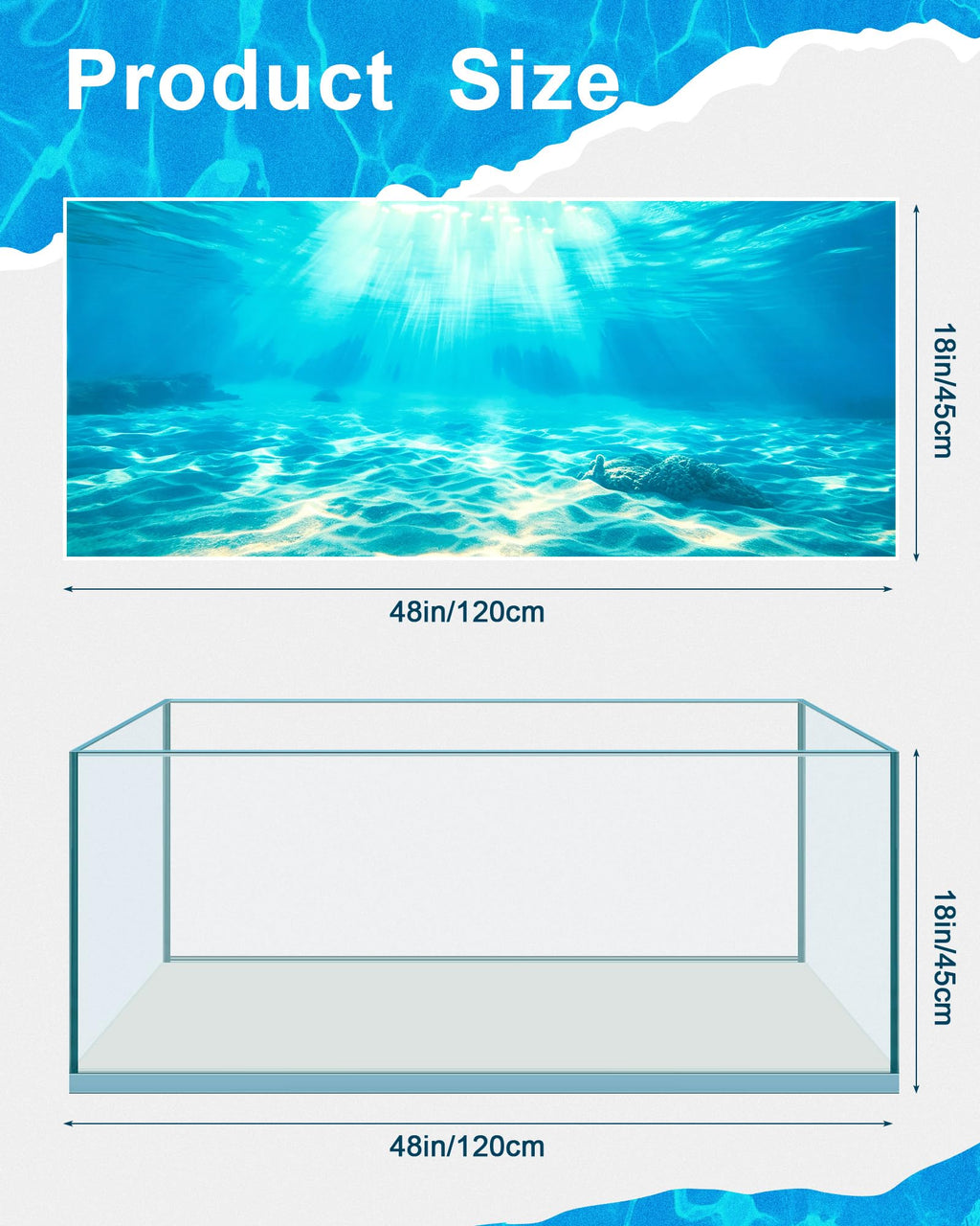 Mindsoft 4 Pack Aquarium Background - 48 x 18 Inch view 1