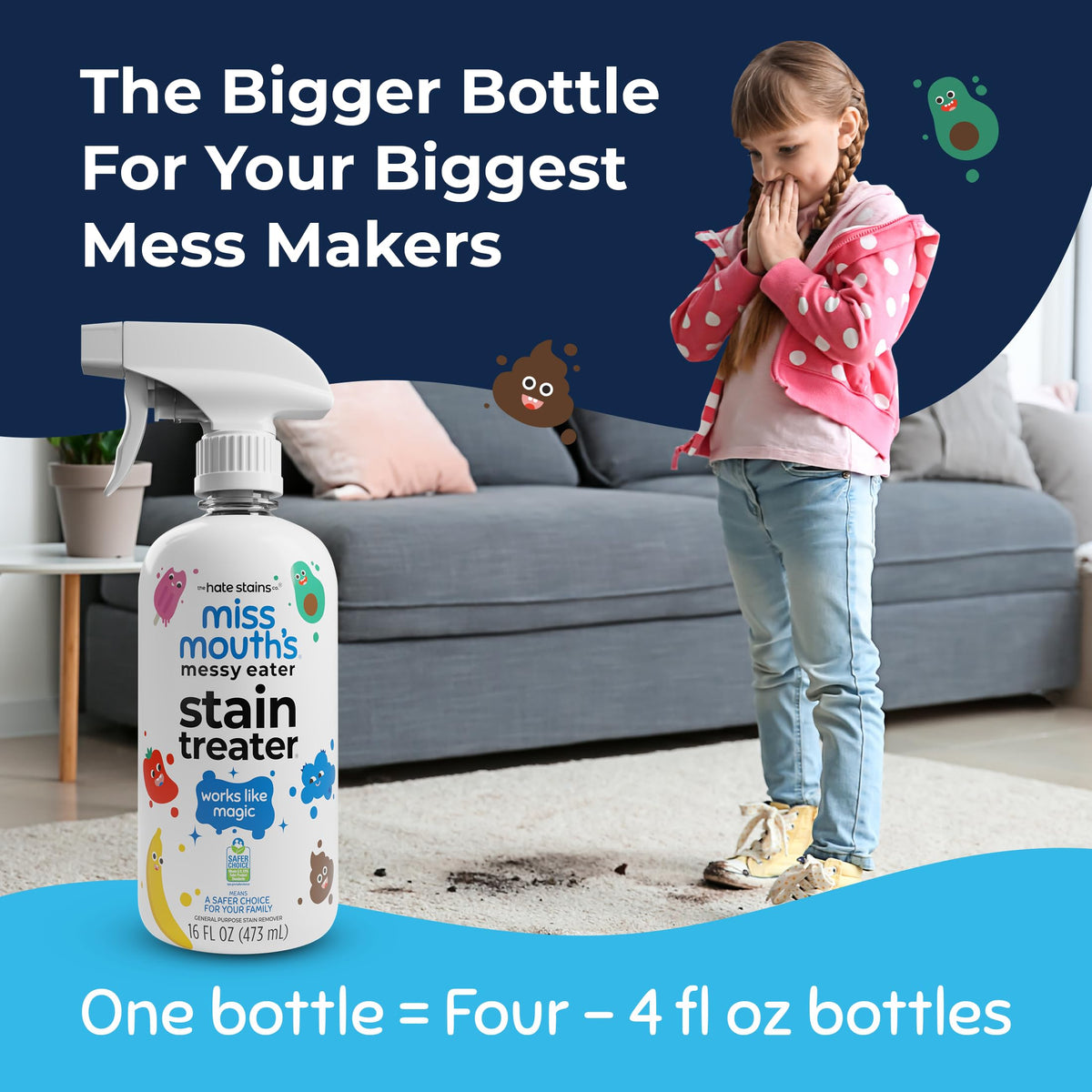 Miss Mouth's Messy Eater Stain Treater Spray, Laundry Stain Remover, – 16 Oz (abs-86)
