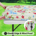 Smiry Rectangle Table Cloth, Waterproof Plastic Table Cover - Light Yellow / 48" x 24" (Rectangular) view 1