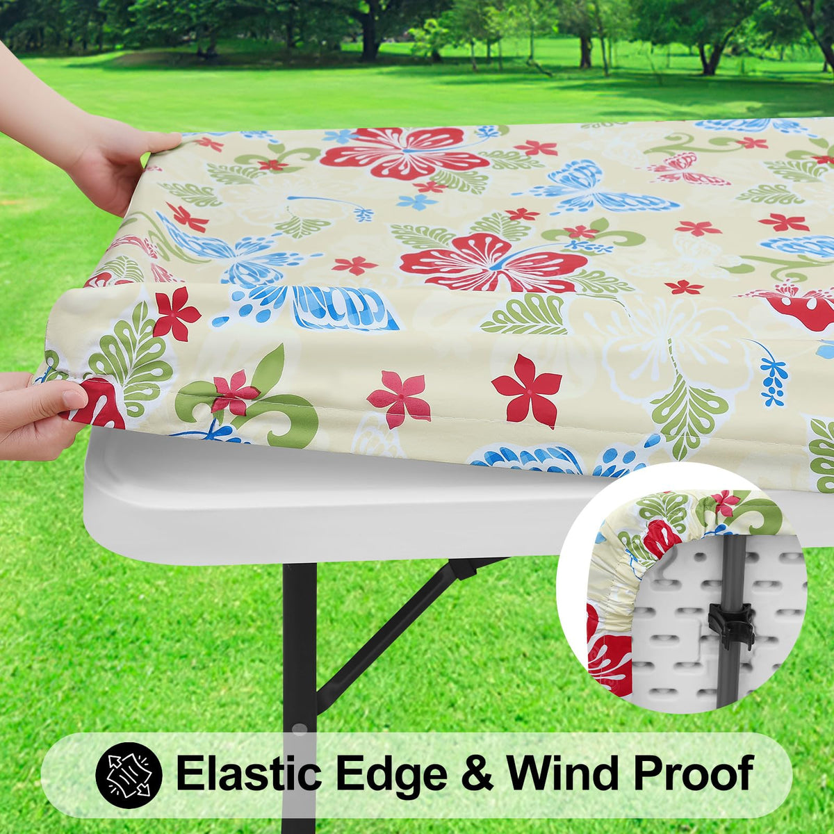 Smiry Rectangle Table Cloth, Waterproof Plastic Table Cover - Light Yellow / 48" x 24" (Rectangular) view 1