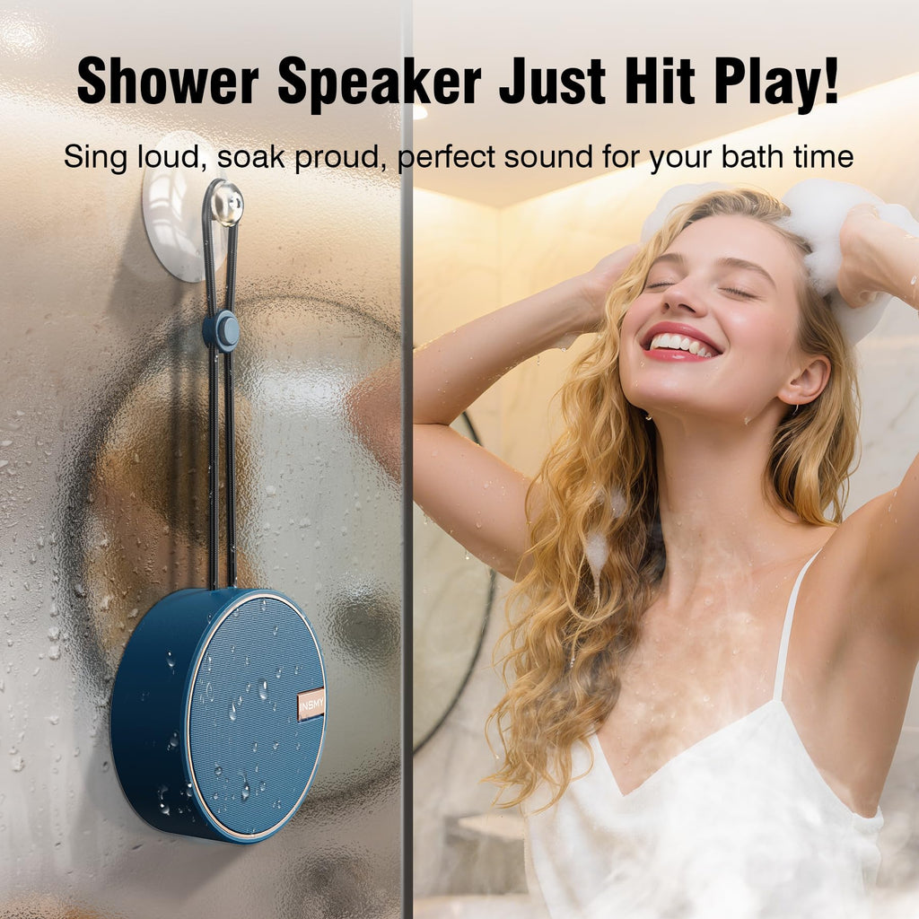 INSMY C12 IP67 Waterproof Shower Bluetooth Speakers,Portable Small Speaker - Navy view 3