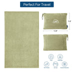 BEDELITE Travel Blanket with Bag, Jacquard Fleece Blanket 65"x40" - Sage Green view 2