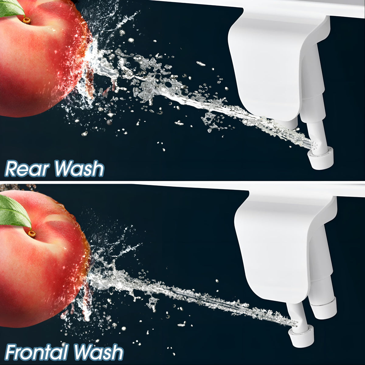 BIGCOW Ultra-Slim Bidet Attachment for Toilet - Dual Nozzle (Frontal & Rear Wash) with Adjustable Cold Water Pressure