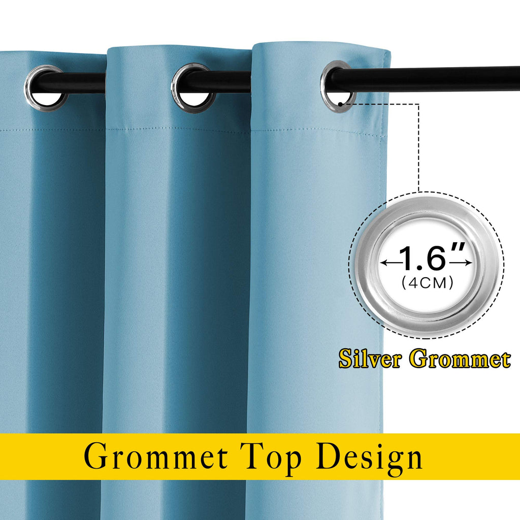 NICETOWN Room Darkening Curtains Extra Long 102 Inches - Grommet Thermal Insulated Weighted Window Drapes Sound (Pack of 2)
