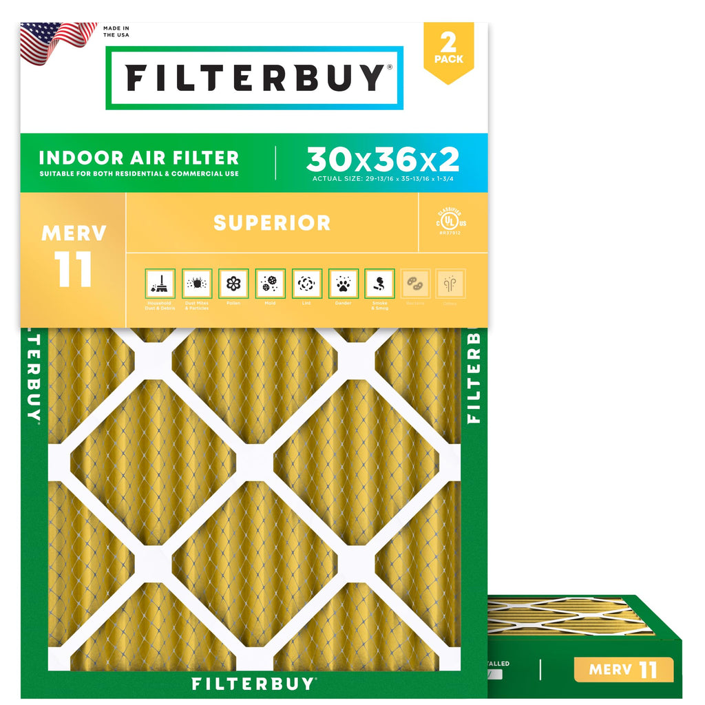 Filterbuy Air Filter MERV 11 Pet & Allergy Defense (2-Pack)