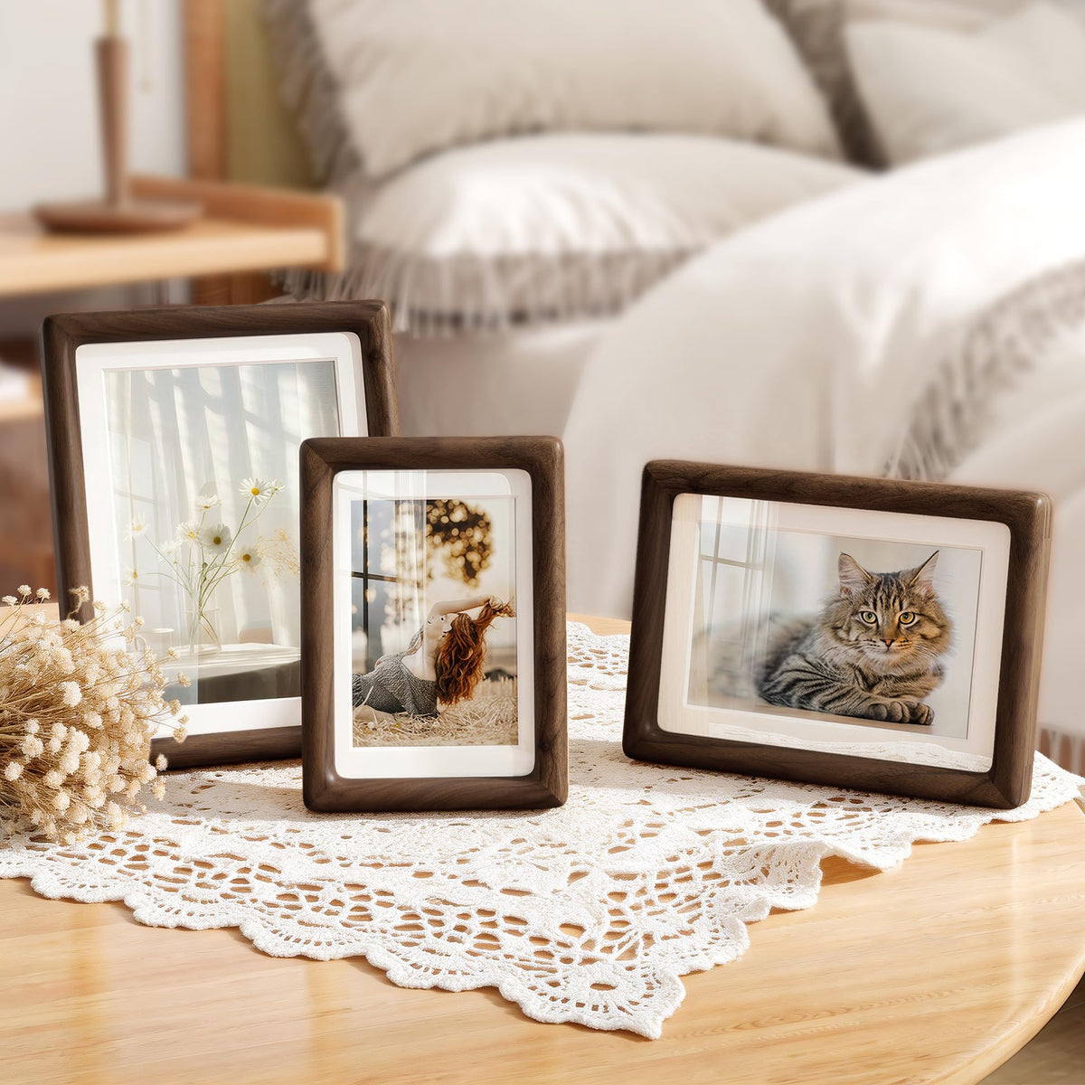 Fun Memories Wood Picture Frame - B.Walnut / 4x6 view 1