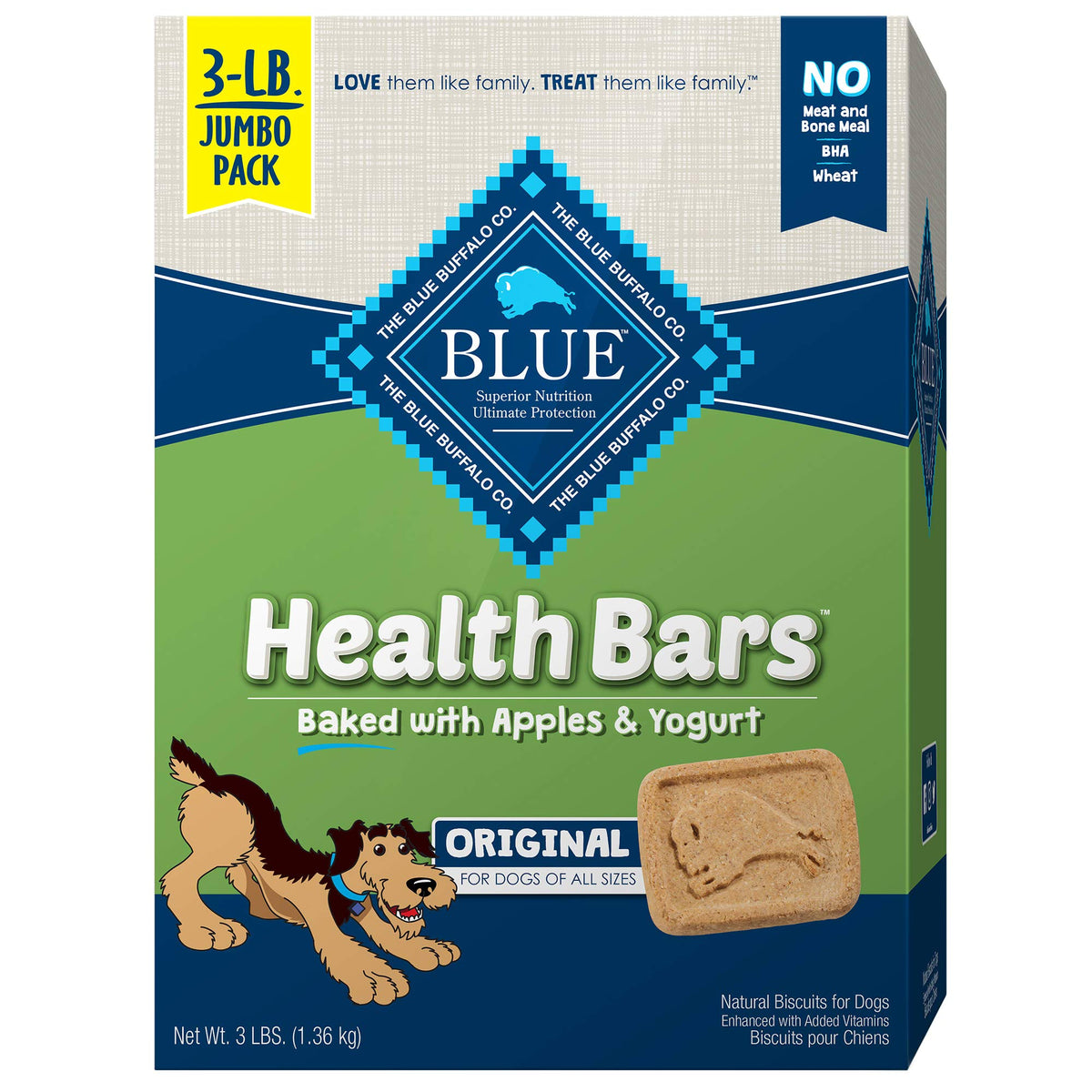 Blue Buffalo Health Bars Apple & Yogurt Dog Biscuits, – 48 oz (801868)