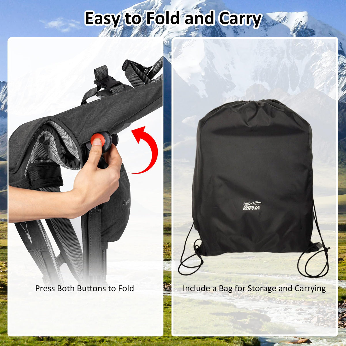WIPHA Toddler Hiking Backpack Carrier - Dark Grey view 4