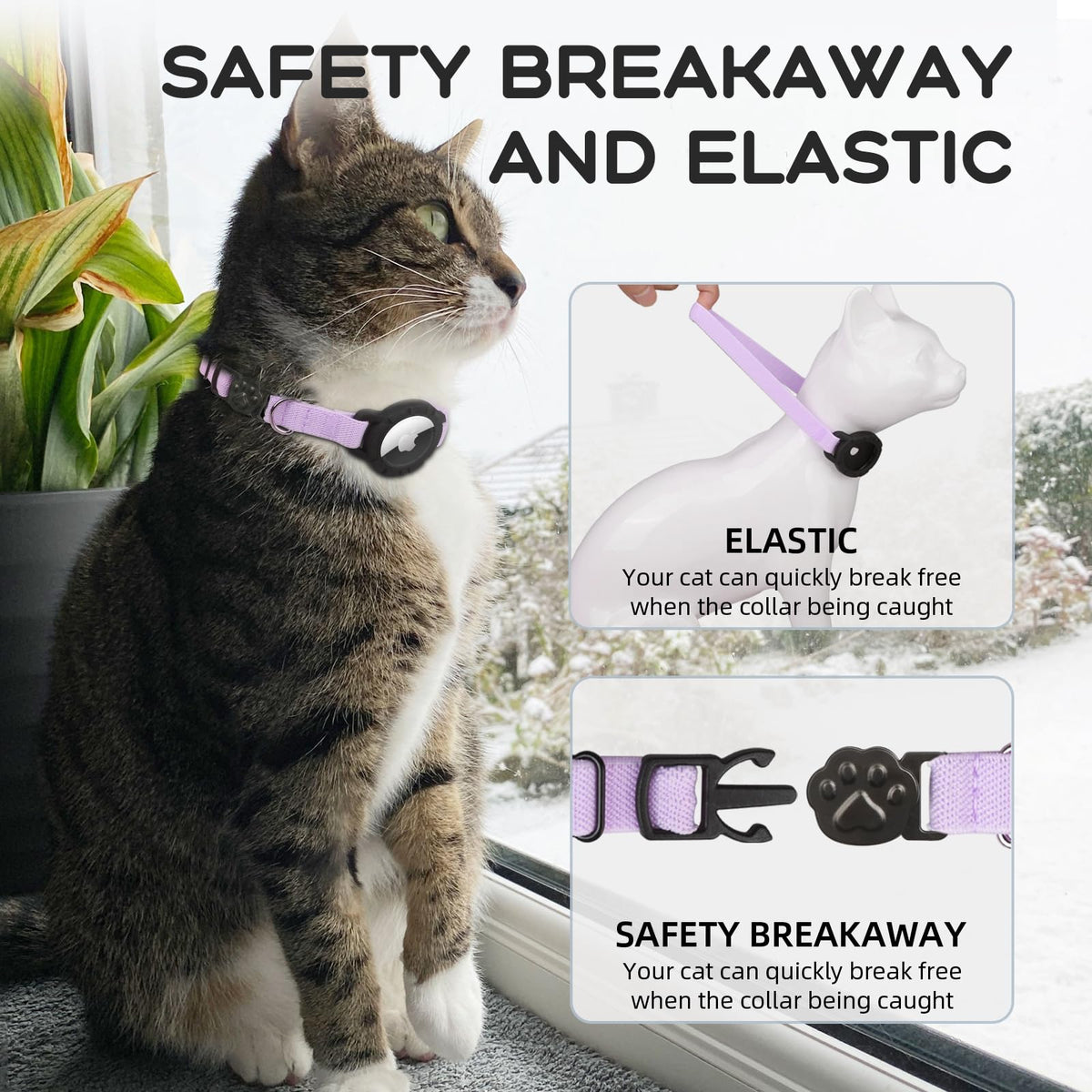 AirTag Cat Collars, Stretchy Collar