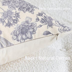 yeshttdy Floral Block Print Pillow Covers Set of 2 - Blue / 16" x 16" (Pack of 2) view 2