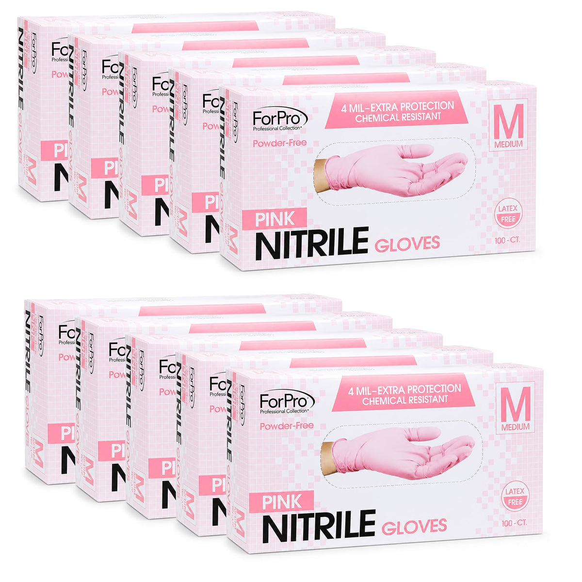 ForPro Disposable Nitrile Gloves, 4 Mil, Powder & Latex-Free, Food Safe