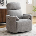 Rhevoy Oversized Power Recliner with Massage and Heat, Swivel Rocker Recliner with Adjustable Headrest, Glider Recliner
