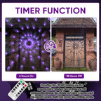 LCHUANG Halloween Decorations Lights Spider Web Lights - 2 Sets (Purple and Orange) view 3