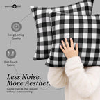 Native Fab Throw Pillow Cushion Cover for Sofa Couch Bed Comfort - Gingham Black / 20" x 20" (Pack of 2) view 4