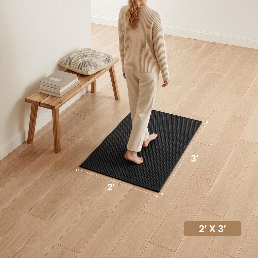 Sunfly Runner Rug with Non Slip Rubber Backing - Black / 2' x 3' (Rectangular) view 1