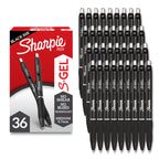 Sharpie S-Gel Pens, Medium Point (0.7mm), Black Gel Ink, 36 Count - Writing, Note-Taking, Office Supplies, No Smear, No (Pack of 36)