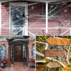 300 Sqft Halloween Spider Web Decorations, with 10 Glow and 10 Black Fake Spiders (additional view 3)