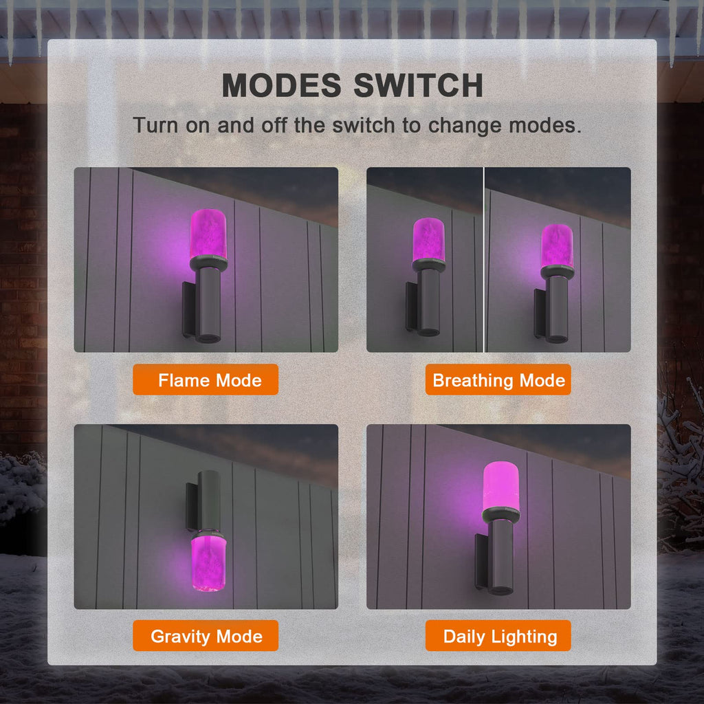 Hompavo 【Upgraded Flame Light Bulbs for Home Decor with Upside Down Effect (HPFLAB-US-FT) (Pack of 4)