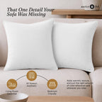 Native Fab Throw Pillow Cushion Cover for Sofa Couch Bed Comfort - Solid, White / 16" x 16" (Pack of 2) view 8