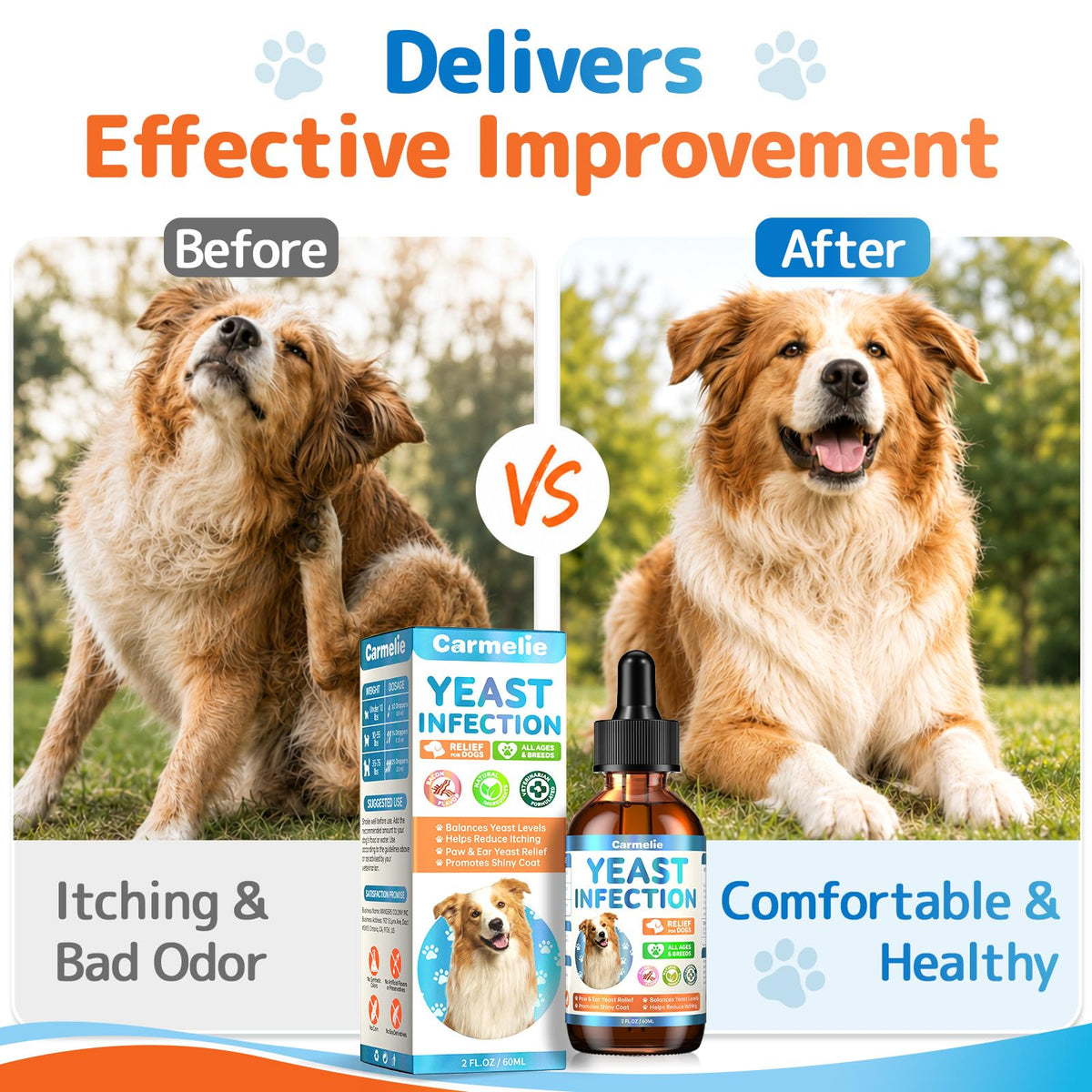 Carmelie Yeast Infection Treatment for Dogs, Ear Paw Itch Discomfort Care (additional view 7)