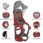 WIPHA Toddler Hiking Backpack Carrier - Red view 2