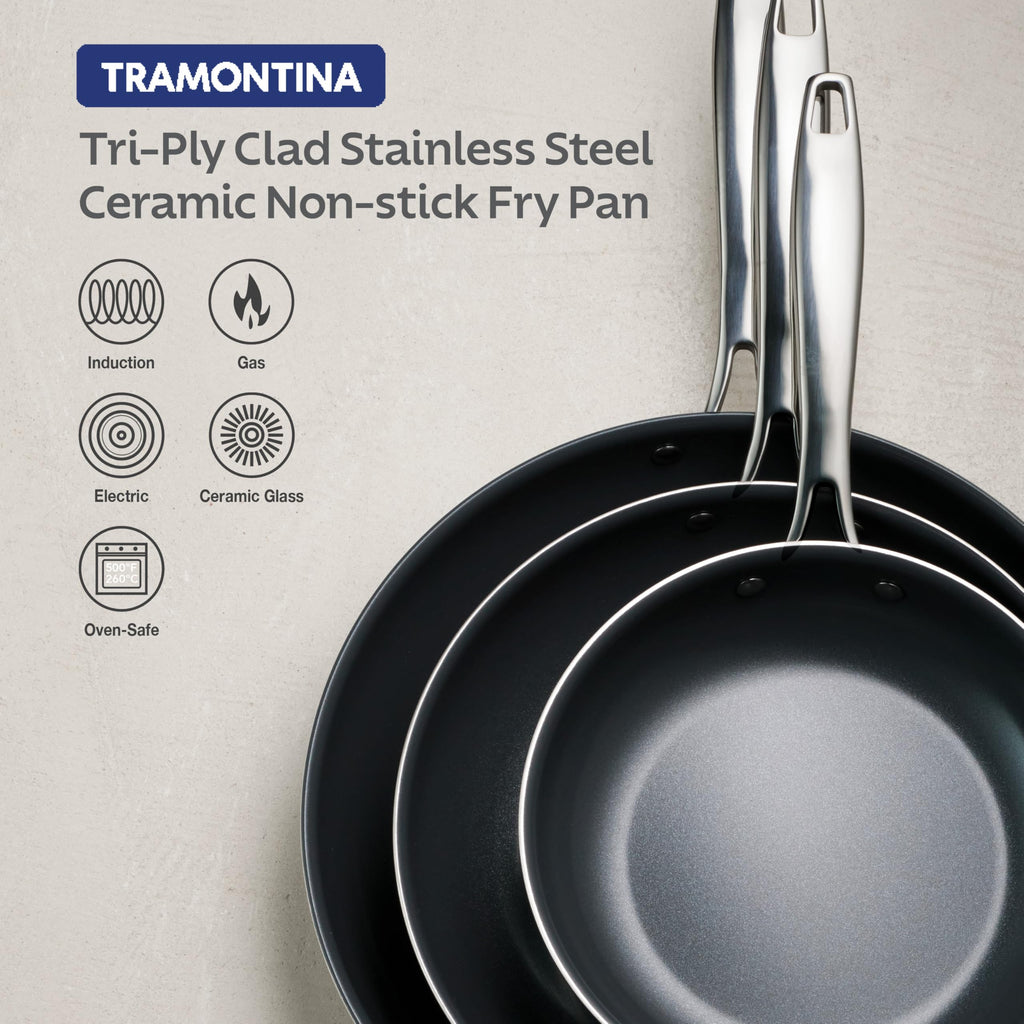 Tramontina Signature 12-Inch Tri-Ply Clad Stainless Steel Large Frying Pan (80116/131DS)