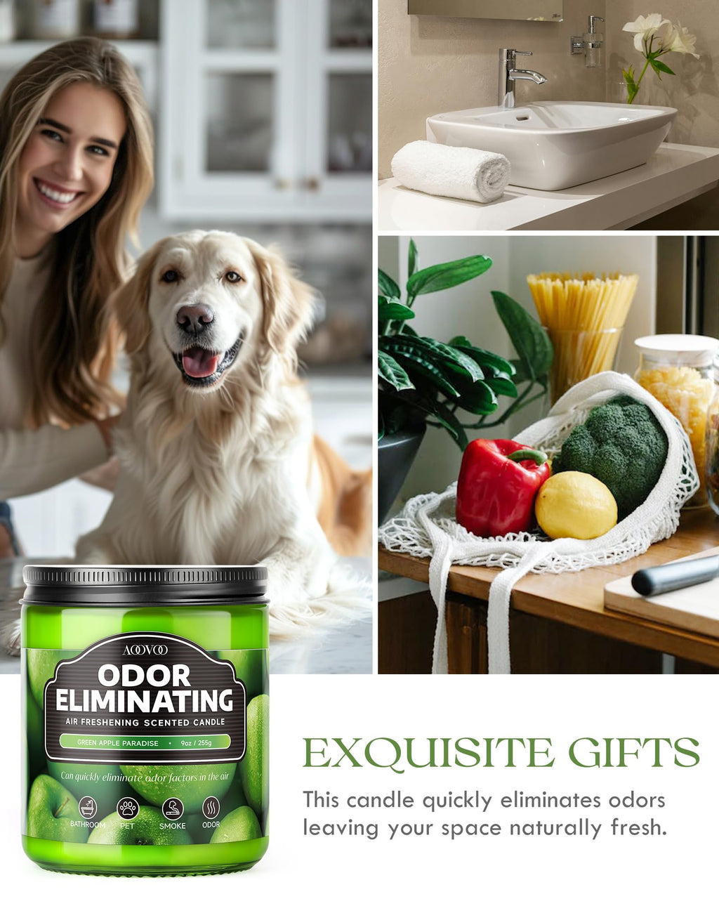 AOOVOO Odor Eliminating Candle