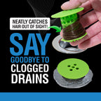 TubShroom The Revolutionary Tub Drain Protector Hair - Green view 1