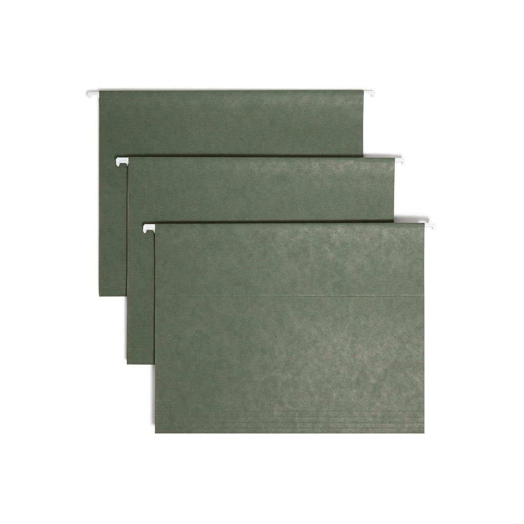 Smead Hanging File Folder, 1/5-Cut Adjustable Tab, Letter Size, Standard Green, Hanging