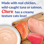 INABA Churu Cat Treats, Lickable, Squeezable Creamy Purée Cat Treat with Green Tea Extract & Taurine, 0.5 Ounces Each (Pack of 50)