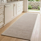Sunfly Runner Rug with Non Slip Rubber Backing - Beige / 2' x 5' (Rectangular) view 2