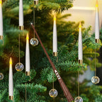 Leejec 10-Pack Christmas Tree Candles, Wand Remote, Crystal Ball Hooks