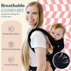Ergonomic Hip-Healthy Baby Carrier, Front and Back Carry, 7-35 lbs - Black view 6