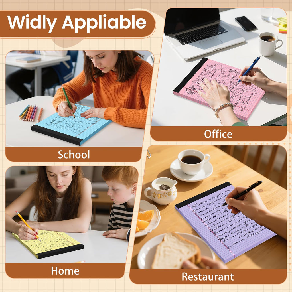 Glyanlee Legal Pads 8.5 x 11 Ruled Notepads, 50 Sheets/Pad - Multicolor / 10 Pack view 5