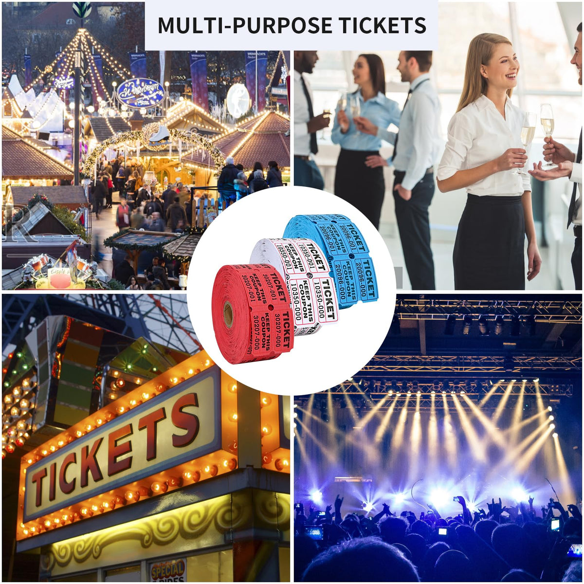LLIKED Raffle Tickets - 3000-white,blue and Red view 6