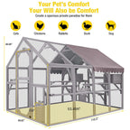 Aivituvin Catio for Multiple Cats, Large 56.54ft² Outdoor Enclosure, Weatherproof w/ 2 Bridges, 7 Trails, 2 Houses, –