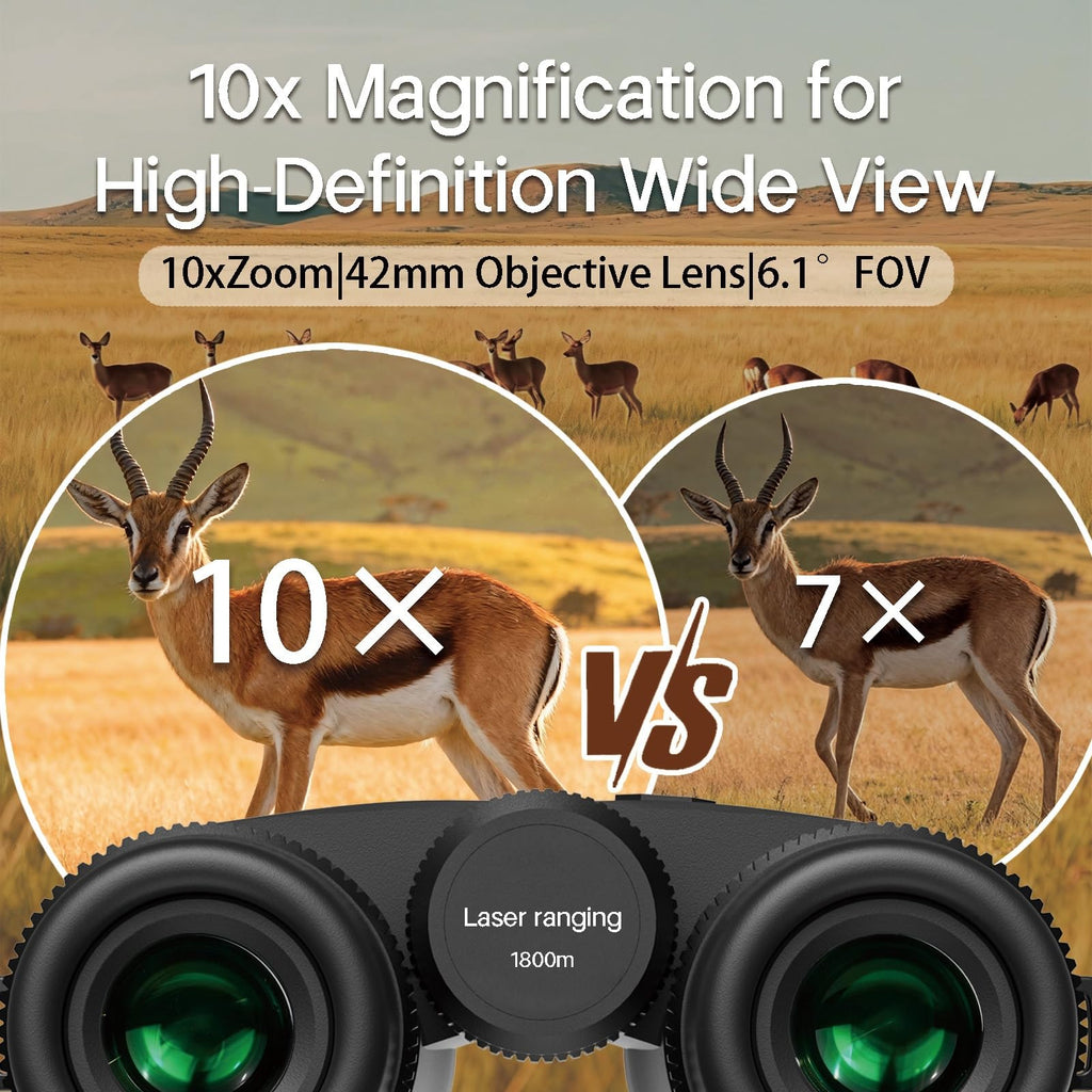 Gravoptics Rangefinder Binoculars for Hunting, 10x42 HD Laser Rangefinding