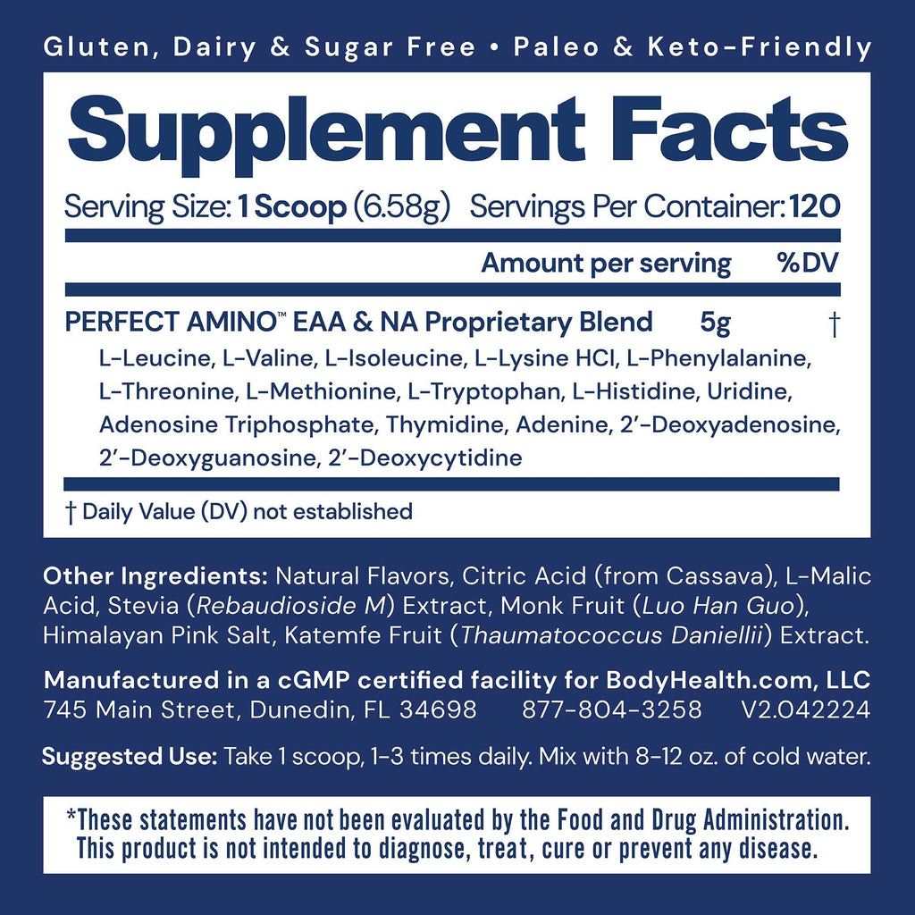 BodyHealth Amino Acid Energy Drink for Men and Women to Support Lean Muscle and Recovery