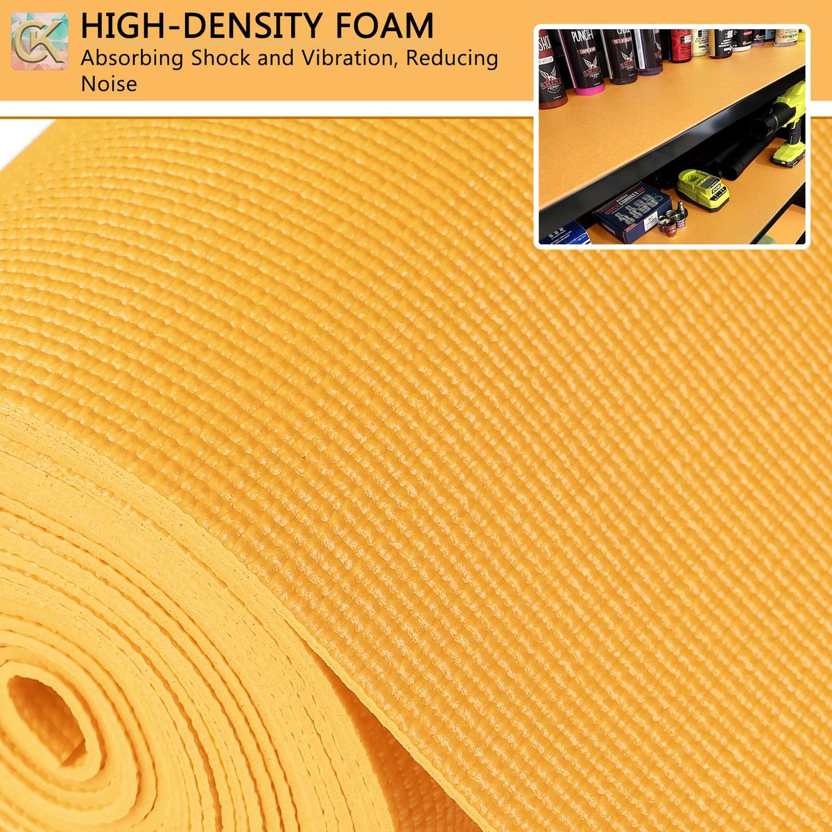 Tool Box Liner Foam Toolbox Drawer Liner, 3MM Non-Slip Toolbox Liners for Drawers, Workbench, Cabinet & Shelves, 24" W x 288" L Roll Cushioned Pad to Protect Tools from Scratches & Rolling