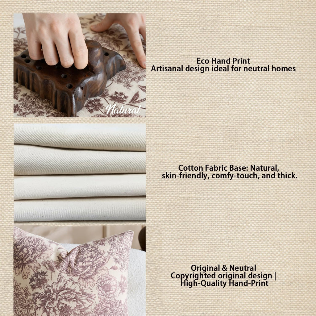 yeshttdy Floral Block Print Throw Pillow Covers, Set of 2 - view 6