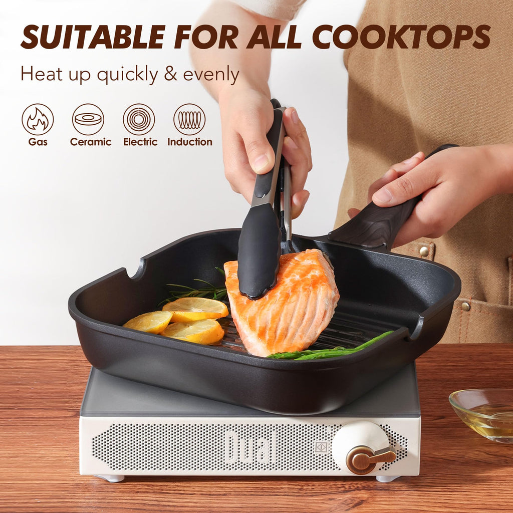 SENSARTE Nonstick Grill Pan for Stove Tops, Versatile Griddle
