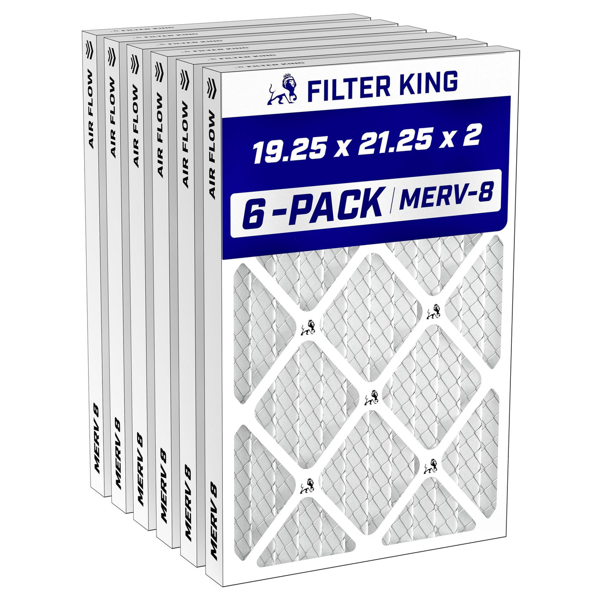Filter King 19.25x21.25x2 Air Filter MERV 8, AC Furnace Filters (6-Pack)
