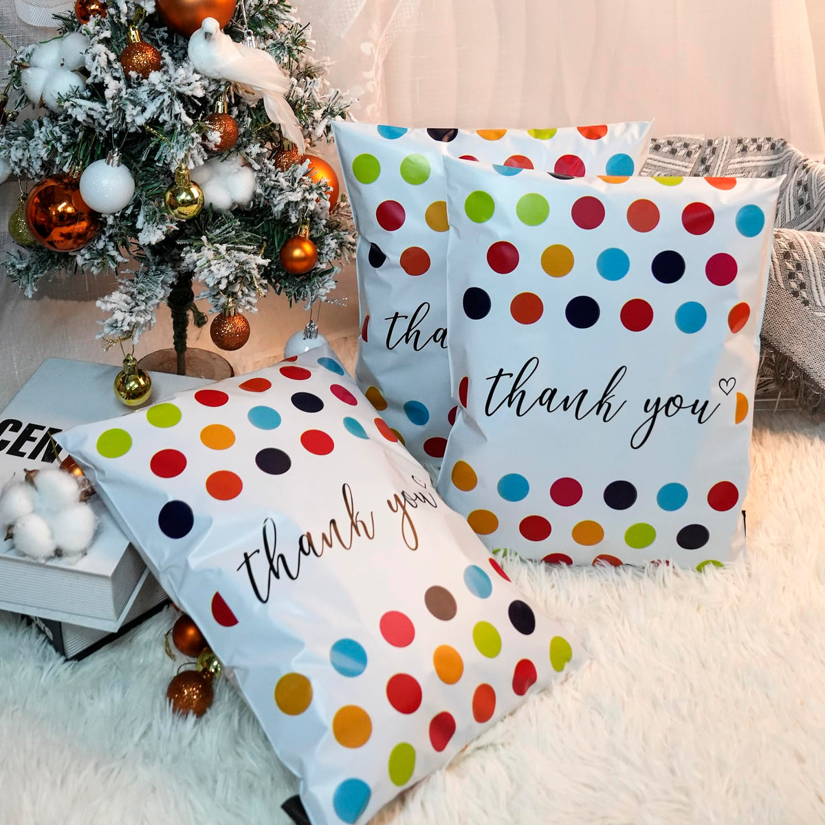 JinRuiKJ Poly Mailers - Colorful Polka Dots / 14.5x19'' - 50 Pack view 6