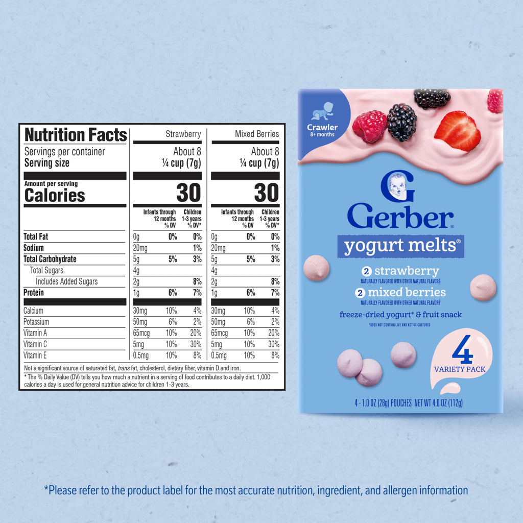 Gerber Stage 3 Baby Food, Strawberry and Mixed Berries Melts, 1 oz. Pouch (Pack of 4) (additional view 1)